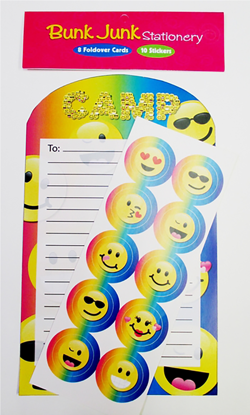 Confetti And Friends Emoji Fold Over Stationery - Camp Emoji Foldover Stationery Set (1600x1900), Png Download