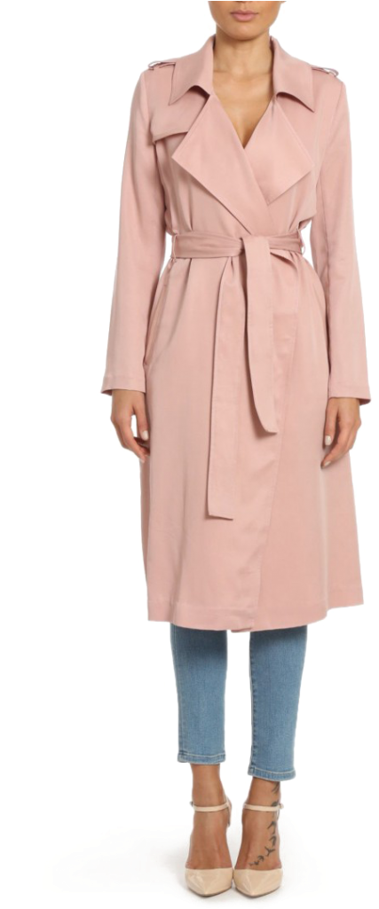 Spring Coat Png Image Background - Long Trench Coat Women's (667x1024), Png Download