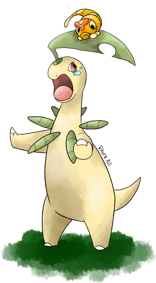 • Pokemon Friends Evolution Poke Grass Caterpie Bayleef - Pokémon (600x958), Png Download