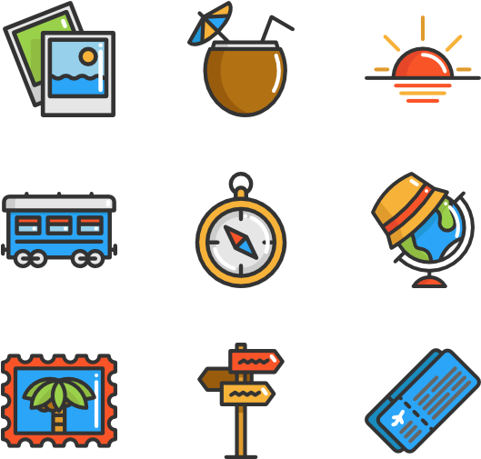 Travel Linear Color - Iconos De Lavanderia (600x564), Png Download