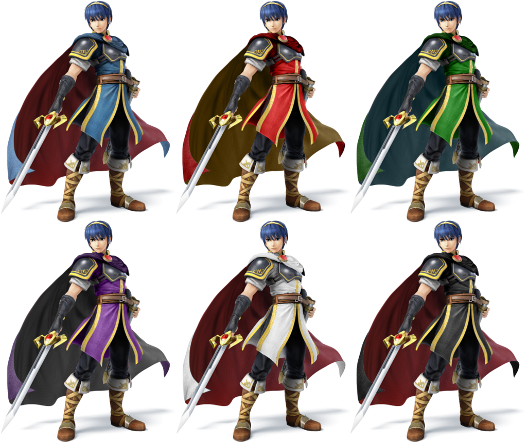 Smash Bros Marth And Link By F117lionhartgordon On - Smash 4 Marth Skins (1024x862), Png Download