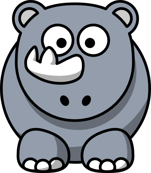 Studiofibonacci Rhinoceros Clipping Cartoon - Cartoon Hippo (522x600), Png Download