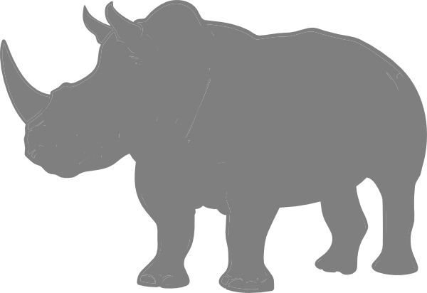 Rhino Clipart Silhouette - Rhino Silhouette Clip Art (600x412), Png Download