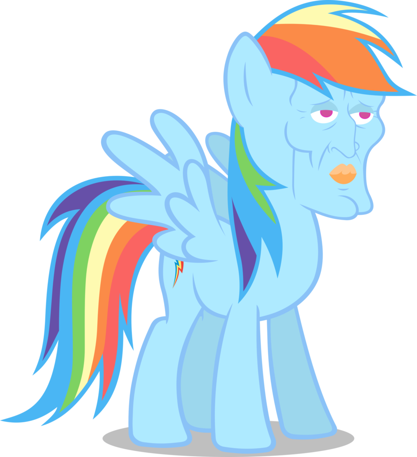 Handsome Squidward/squidward Falling -image - Mlp Rainbow Dash Happy (854x936), Png Download