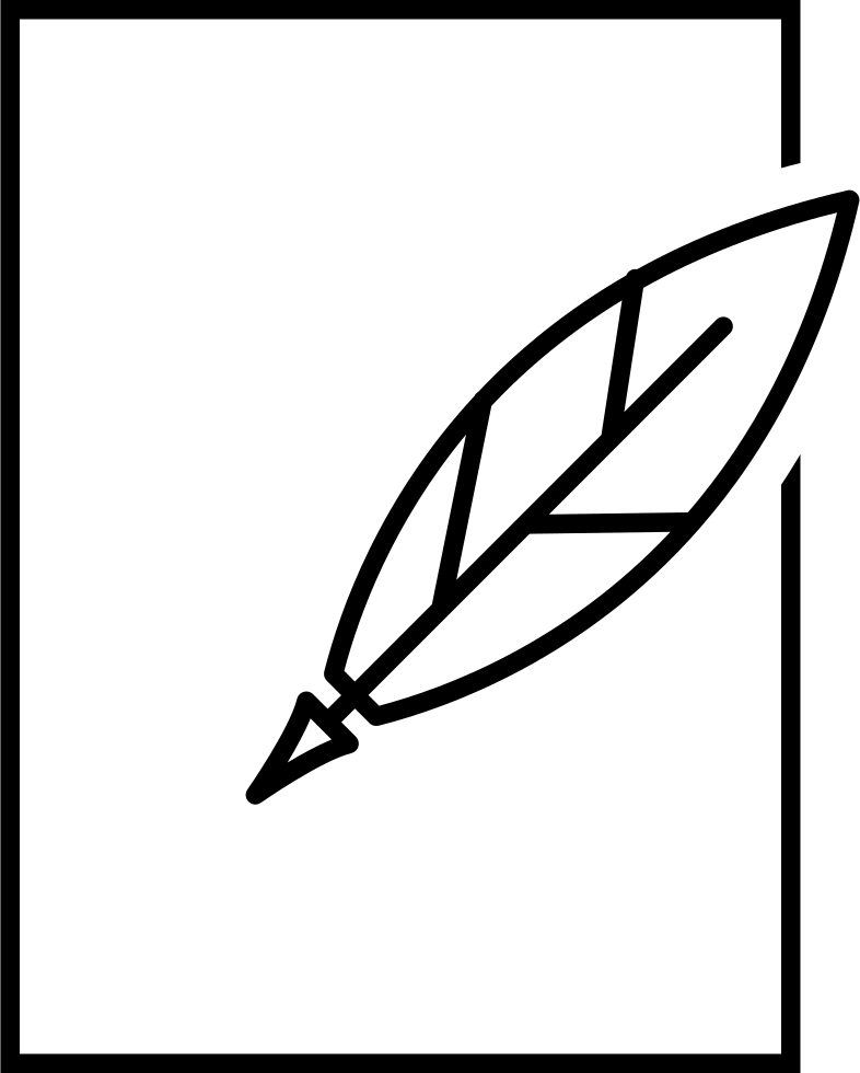 Feather Pen And Paper Outline Comments - Pen And Paper Logo (786x980), Png Download