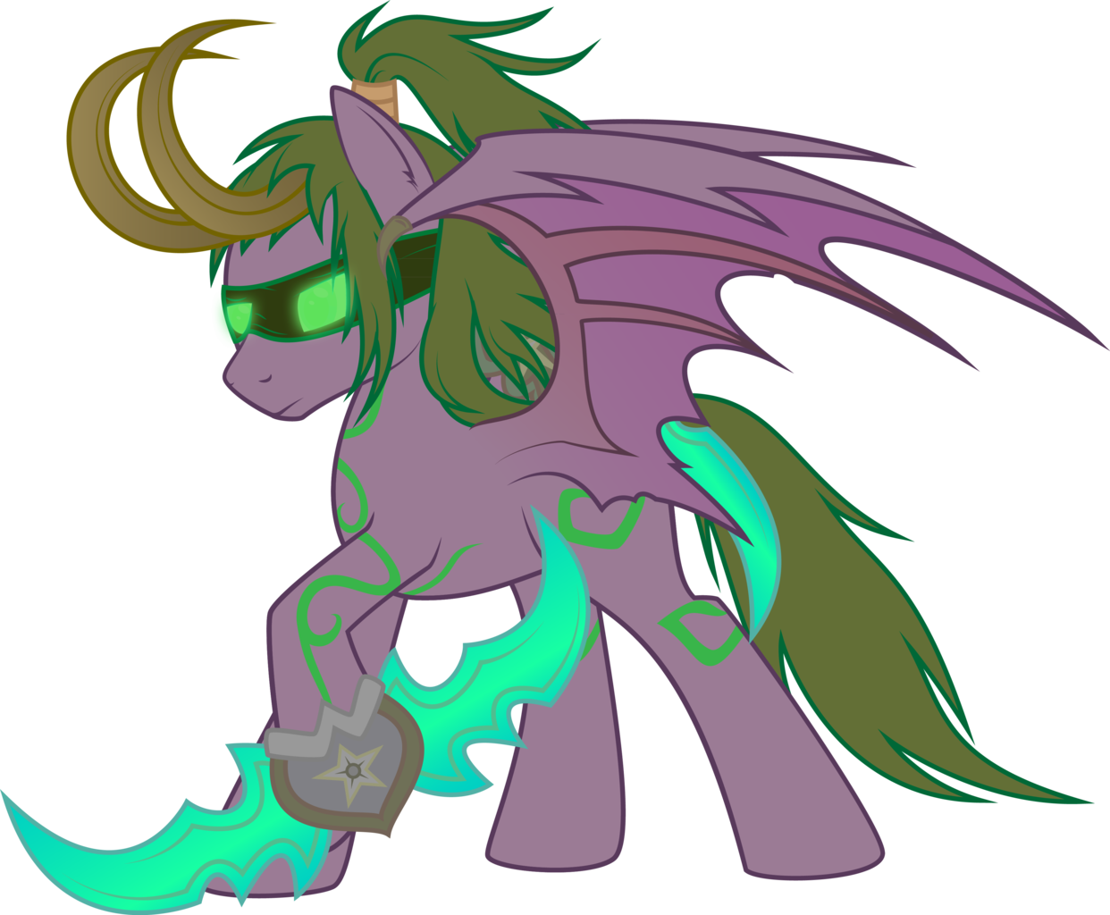 Rusilis, Blindfold, Frown, Glowing Eyes, Hoof Hold, - My Little Pony Illidan (1242x1024), Png Download