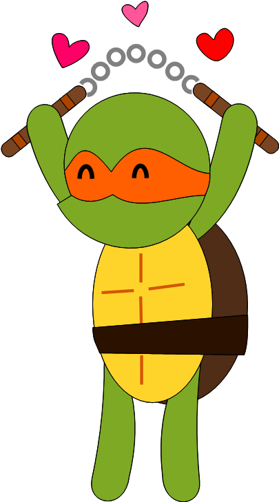We Are Working On Our Nunchucks This Rotation In Our - Teenage Mutant Ninja Turtles (413x736), Png Download