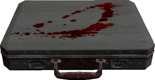 The Bloody Briefcase Is A Gray Briefcase Containing - Briefcase (501x257), Png Download
