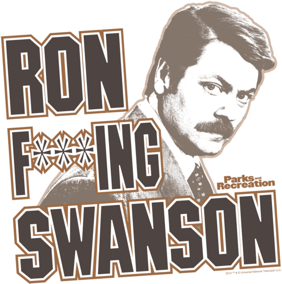 Parks And Recreation Ron F***ing Swanson Men's Regular - Parks And Recreation Shirt (584x600), Png Download