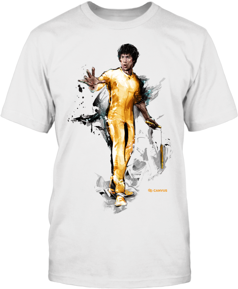 Bruce Lee Nunchucks Front Picture - Queen T Shirt Kids Classic Crest Band Logo Official (1000x1000), Png Download