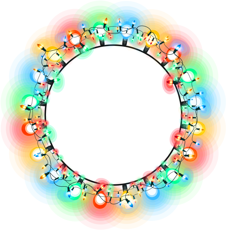Neon Circle Png - Christmas Lights In Circle (800x795), Png Download