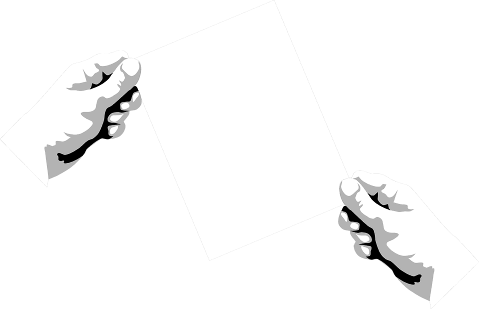 Card Blank Free Stock - Hand With Blank Paper (958x618), Png Download