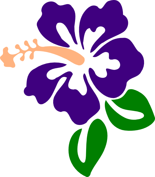Hibiscus Clipart Neon - Purple Hibiscus Clip Art (522x596), Png Download