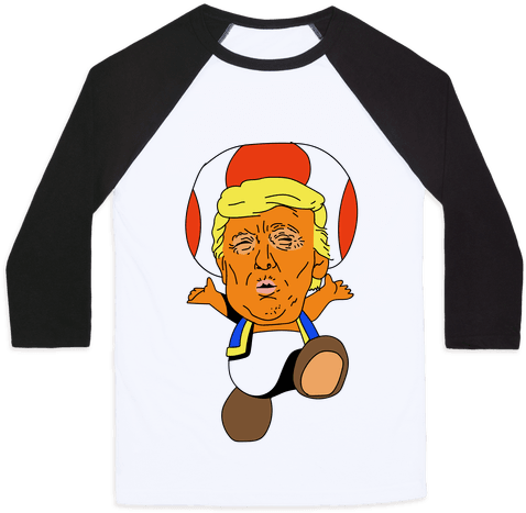 Donald Trump Toad Mushroom Baseball Tee - Trump Mushroom (484x484), Png Download