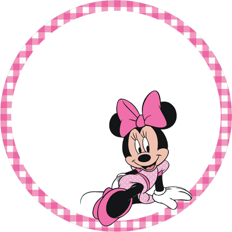 Free Printable Minnie Toppers, Labels Or Stickers - Minnie Mouse Pink (454x454), Png Download