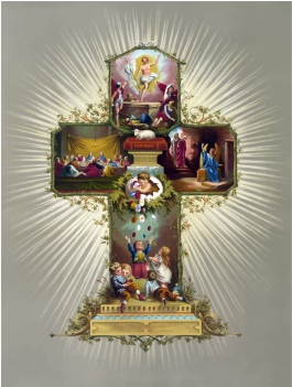 Easter Cross Oil Paintings (350x350), Png Download