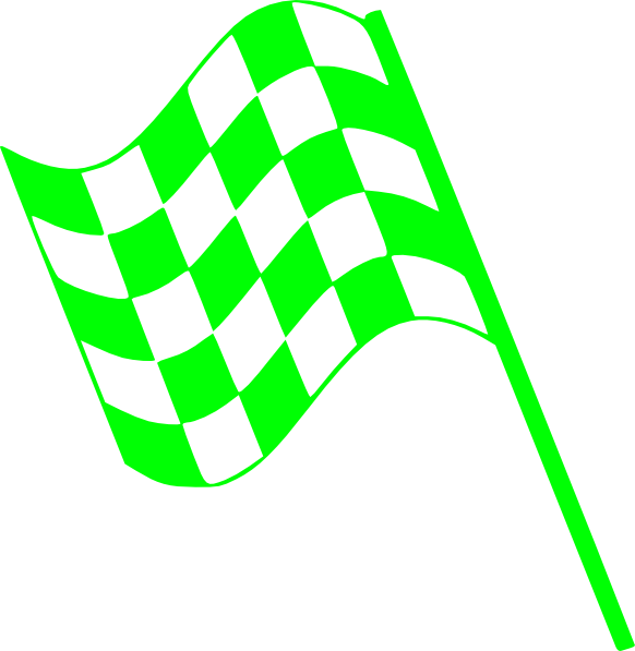 Green Checkered Flag (582x597), Png Download