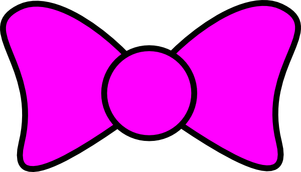 Pink Clipart Bow (600x343), Png Download