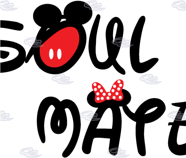 Soul Mate Couple Shirts Disney Font Minnie Mouse Bow - Wall Sticker Hakuna Matata (600x600), Png Download