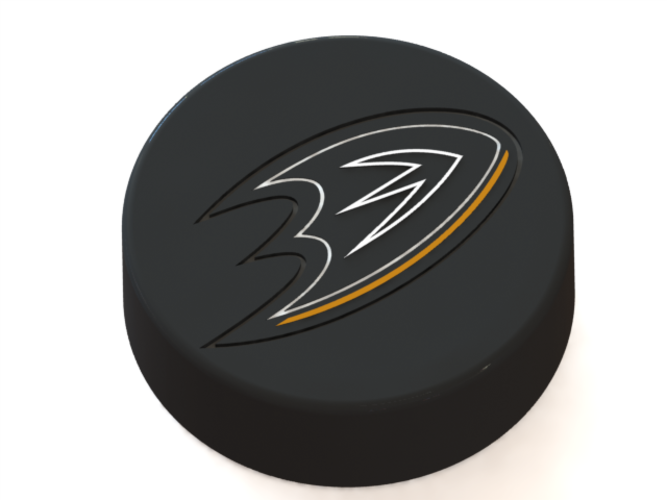 Anaheim Ducks Logo On Hockey Puck 3d Print - Circle (667x500), Png Download