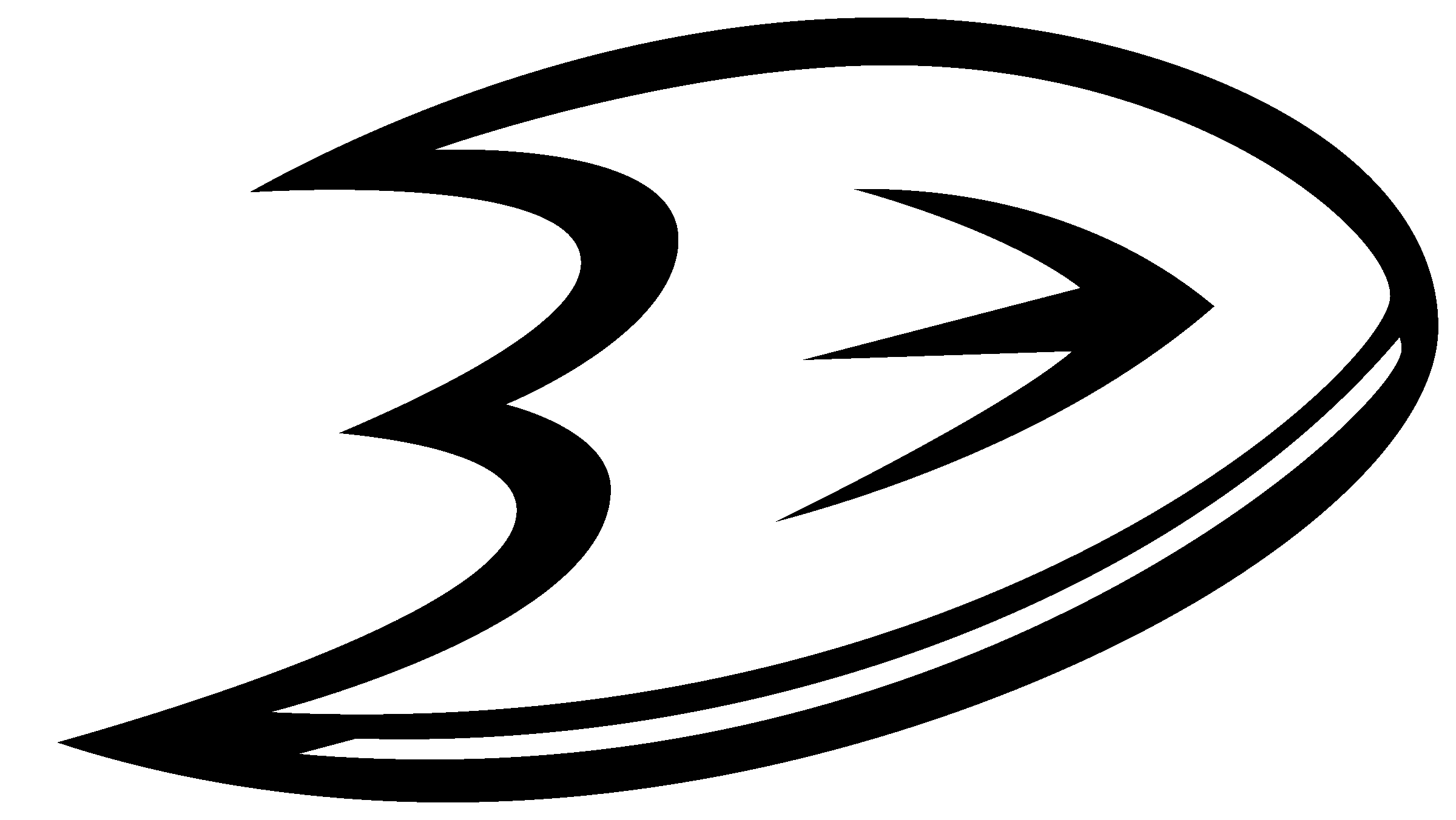 Anaheim Ducks Logo Black And White - Anaheim Ducks (2400x1353), Png Download