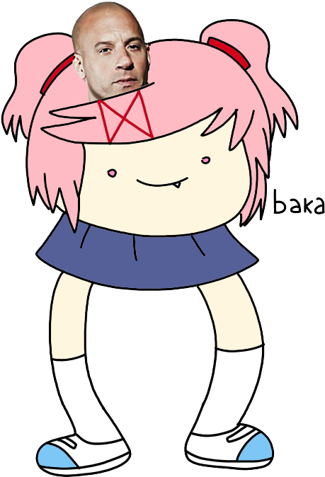 Funbaka, But With Vin Diesel's Head - Fang Ddlc Meme (579x704), Png Download