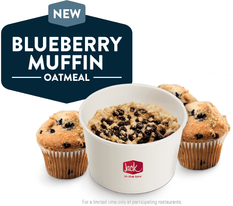 Jack In The Box - Jack In The Box Blueberry Muffin Oatmeal (477x423), Png Download