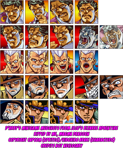 D'arby's Minigame Mugshots - Arby's Jojo's Bizarre Adventure (524x622), Png Download