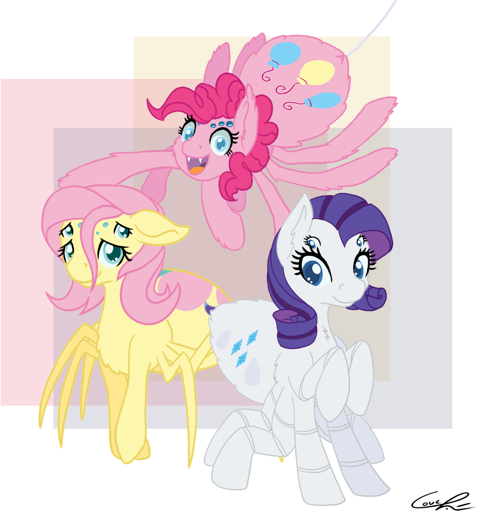 Couchcrusader, Creepy, Cute, Drider, Fluttershy, Original - Cute Spider Pony (1000x1000), Png Download