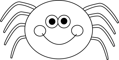 Cute Spider Clipart Black And White - Black And White Pic Of A Spider (500x253), Png Download