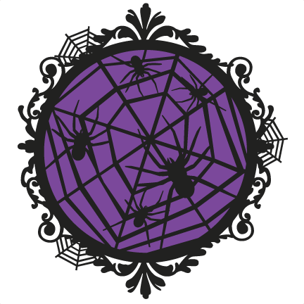 Halloween Spider Frame Svg Scrapbook Cut File Cute - Scalable Vector Graphics (432x432), Png Download
