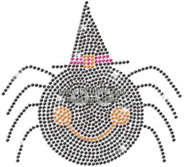 Halloween Funny Spider Iron On Rhinestone Transfer - Illustration (450x450), Png Download