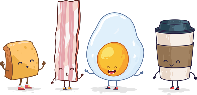 Github Devlocker Breakfast Io - Cartoon Breakfast Png (800x386), Png Download