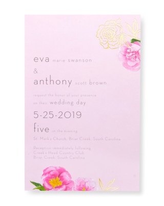 46085 Pink Peonies Print At Home Invitation - Gartner Studios, Inc. (400x400), Png Download