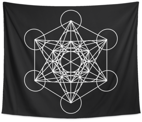 Metatron's Cube Tapestry - White Metatron's Cube (480x480), Png Download