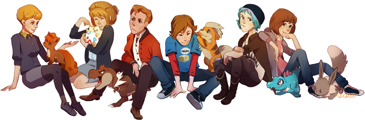 • Drawing Art Pokemon Digital Art Togepi Eevee Totodile - Life Is Strange Characters Art (1280x433), Png Download