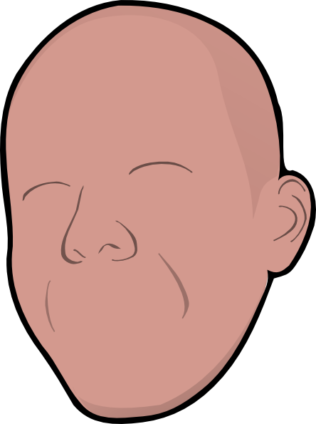 Image Royalty Free Without Face Clip Art At Clker Com - Bald Head Clip Art (444x595), Png Download