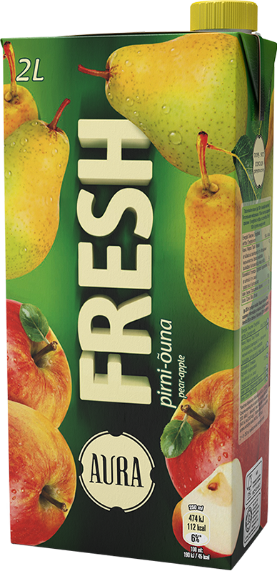 Aura Fresh Pear & Apple Juice Drink - Aura (388x799), Png Download