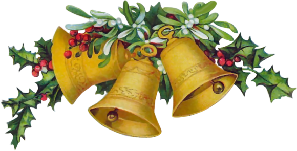 View Their Actual Size - Christmas Bells Greeting Card (580x295), Png Download
