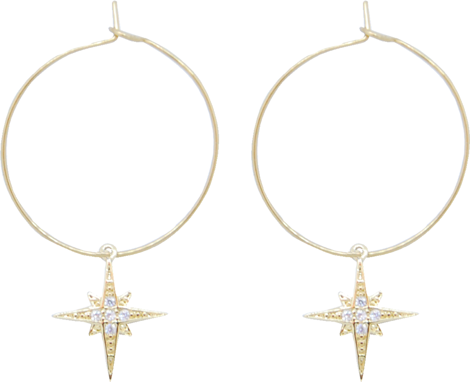 Starburst Gold - Earrings (1920x1920), Png Download