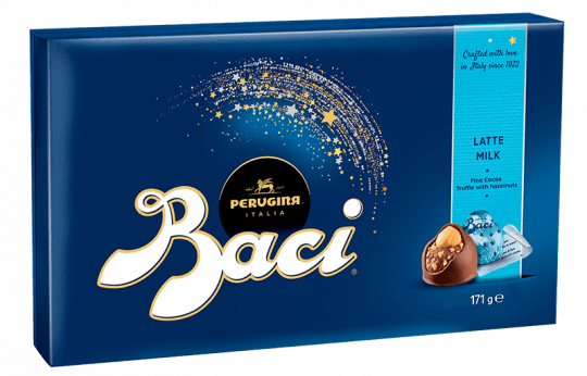 Baci Candy Box Perugina Milk - Perugina Baci Dark Chocolate, With Whole And Chopped (540x346), Png Download