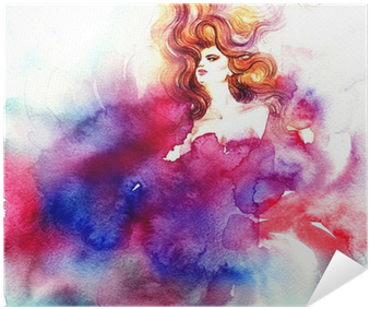 Woman Portrait - Art Print: Ismagilova's Woman Portrait .abstract Watercolor (400x400), Png Download