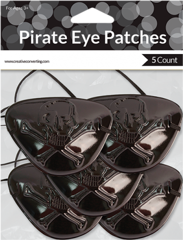 Partylicious Black Pirate Eye Patches-5 Pcs - Pirate Eye Patch Party Favours Pack Of 5 (470x470), Png Download