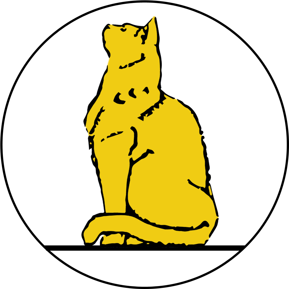 Blackline Cat Circle3 (1000x1000), Png Download