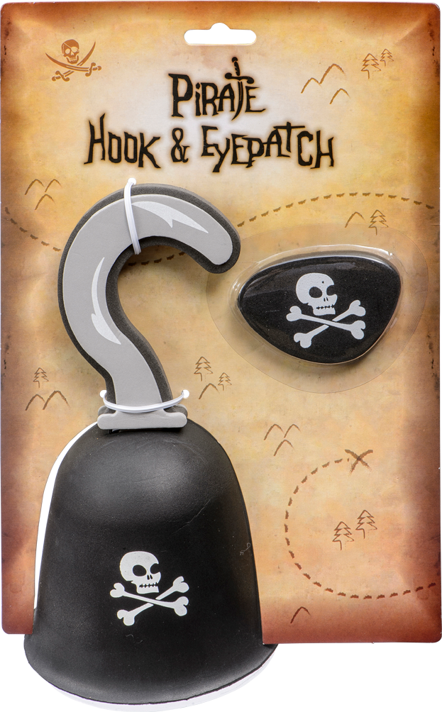 Pirate Hook &amp - Piratklo Og Øjeklap (623x1004), Png Download