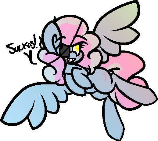 Veila-arts, Eyepatch, Flying, Oc, Oc - Cartoon (518x461), Png Download