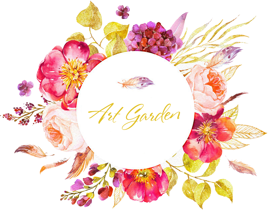 Artgarden / Artgarden Watercolor Flowers, Watercolor - Watercolor Floral Circle Border (1095x858), Png Download