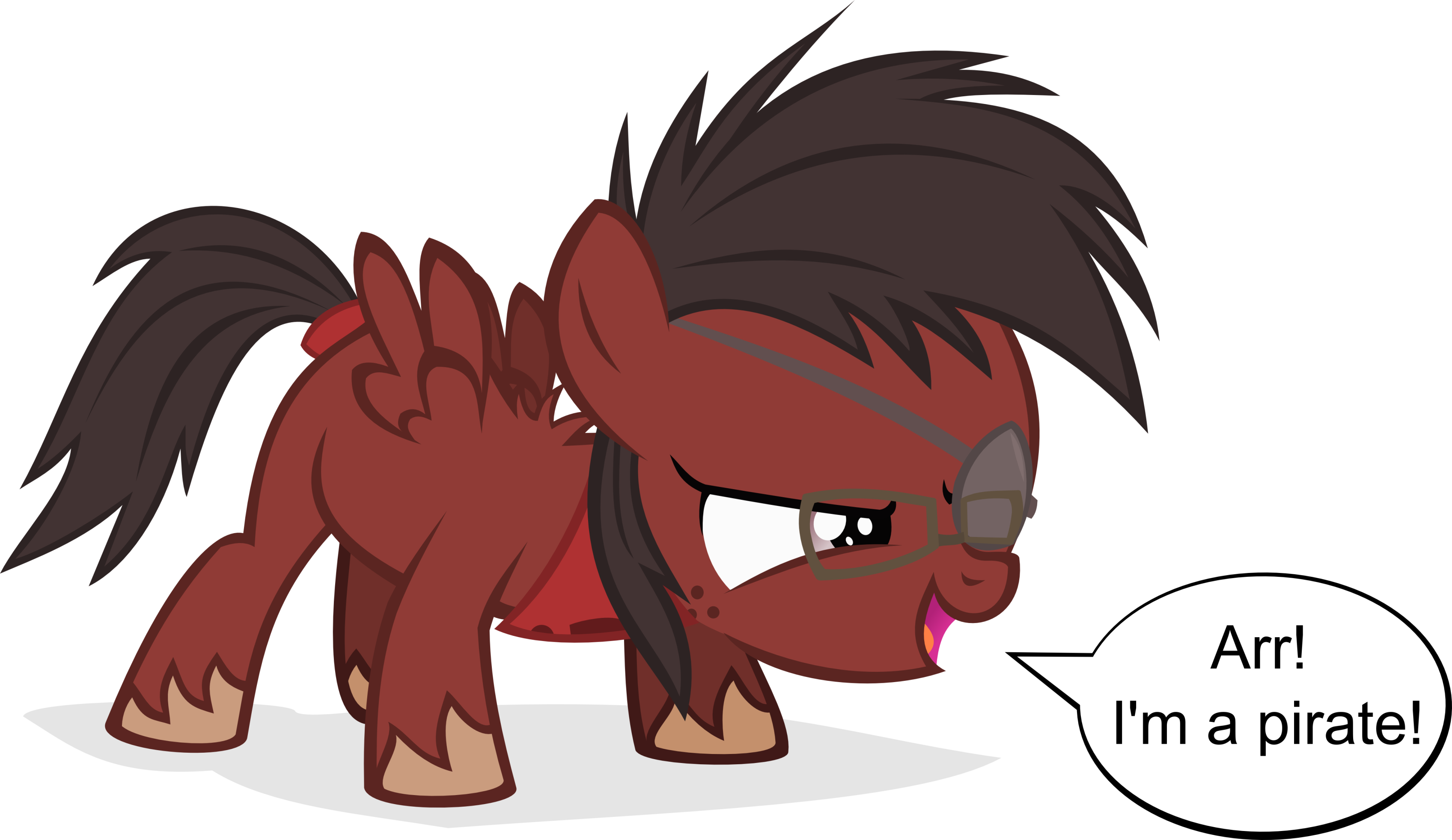 Jittery The Dragon, Eyepatch, Oc, Oc - Cartoon (3392x1963), Png Download