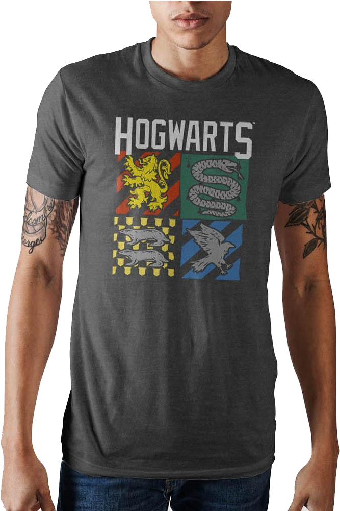 Hogwarts Charcoal T-shirt - Shirt (1000x1000), Png Download