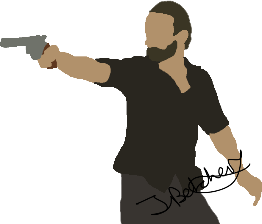 Download The Main Protagonist, Rick Grimes Points His Gun At Gun